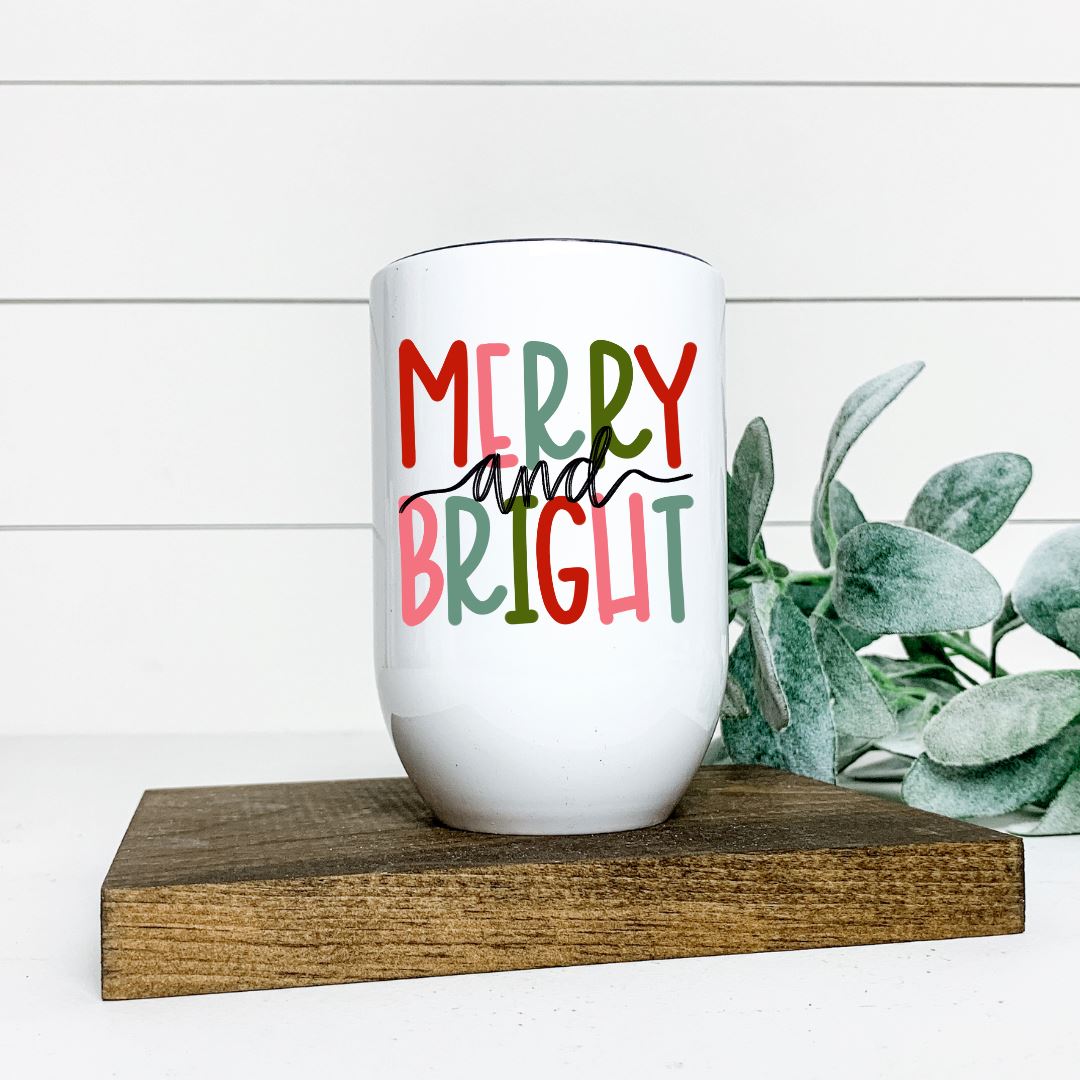 MERRY AND BRIGHT WINE TUMBLER Harlow Boutique Official Online Store