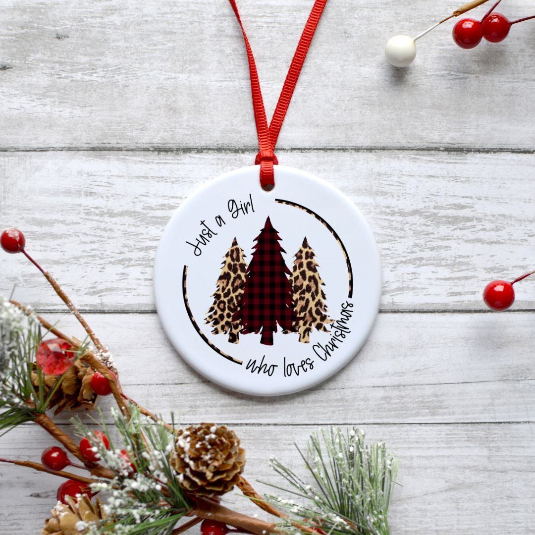 JUST A GIRL WHO LOVES CHRISTMAS ORNAMENT Harlow Boutique Official Online Store