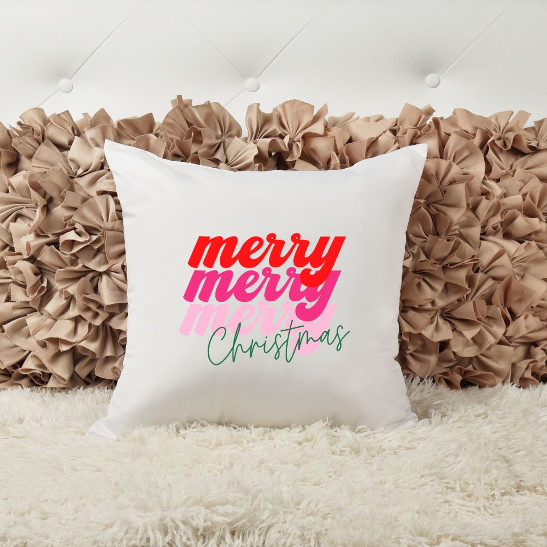 MERRY MERRY MERRY CHRISTMAS PILLOW Harlow Boutique Official Online Store