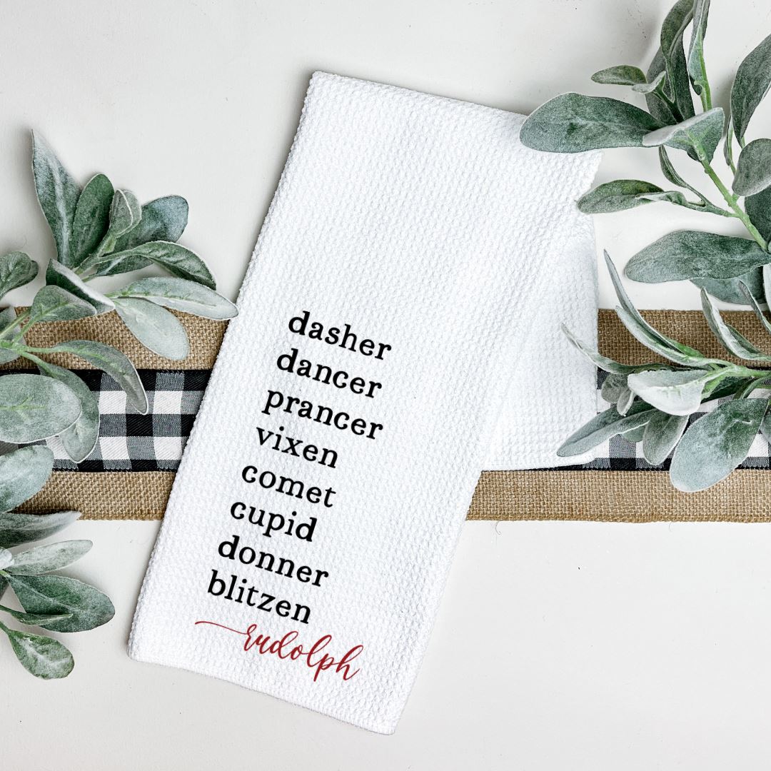 REINDEER LIST TEA TOWEL Harlow Boutique Official Online Store