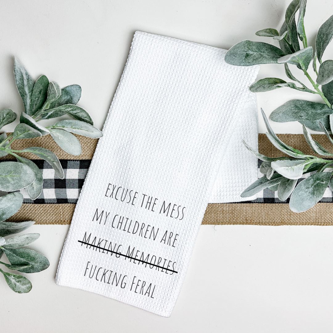 EXCUSE THE MESS TEA TOWEL Harlow Boutique Official Online Store