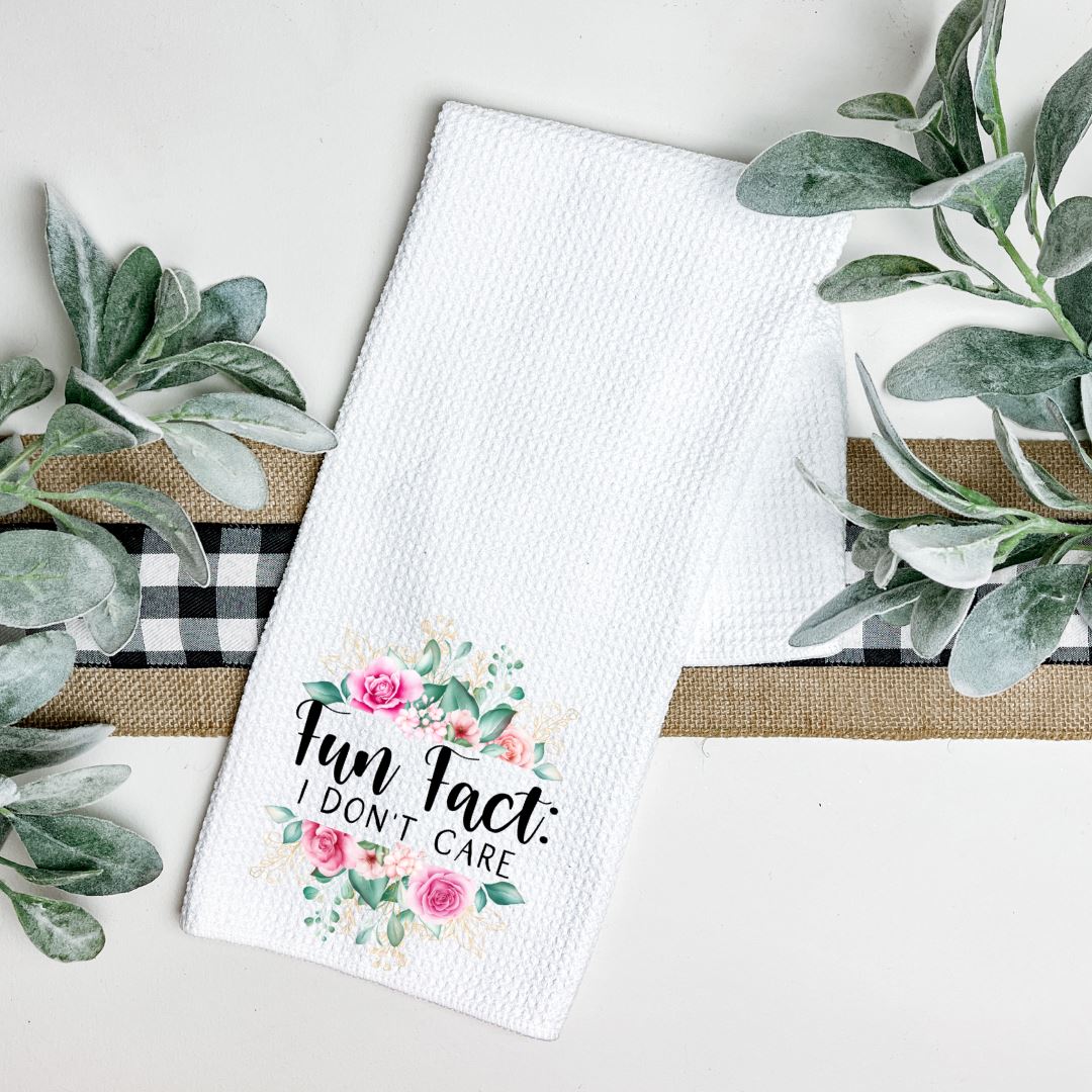 FUN FACT I DONT CARE TEA TOWEL Harlow Boutique Official Online Store