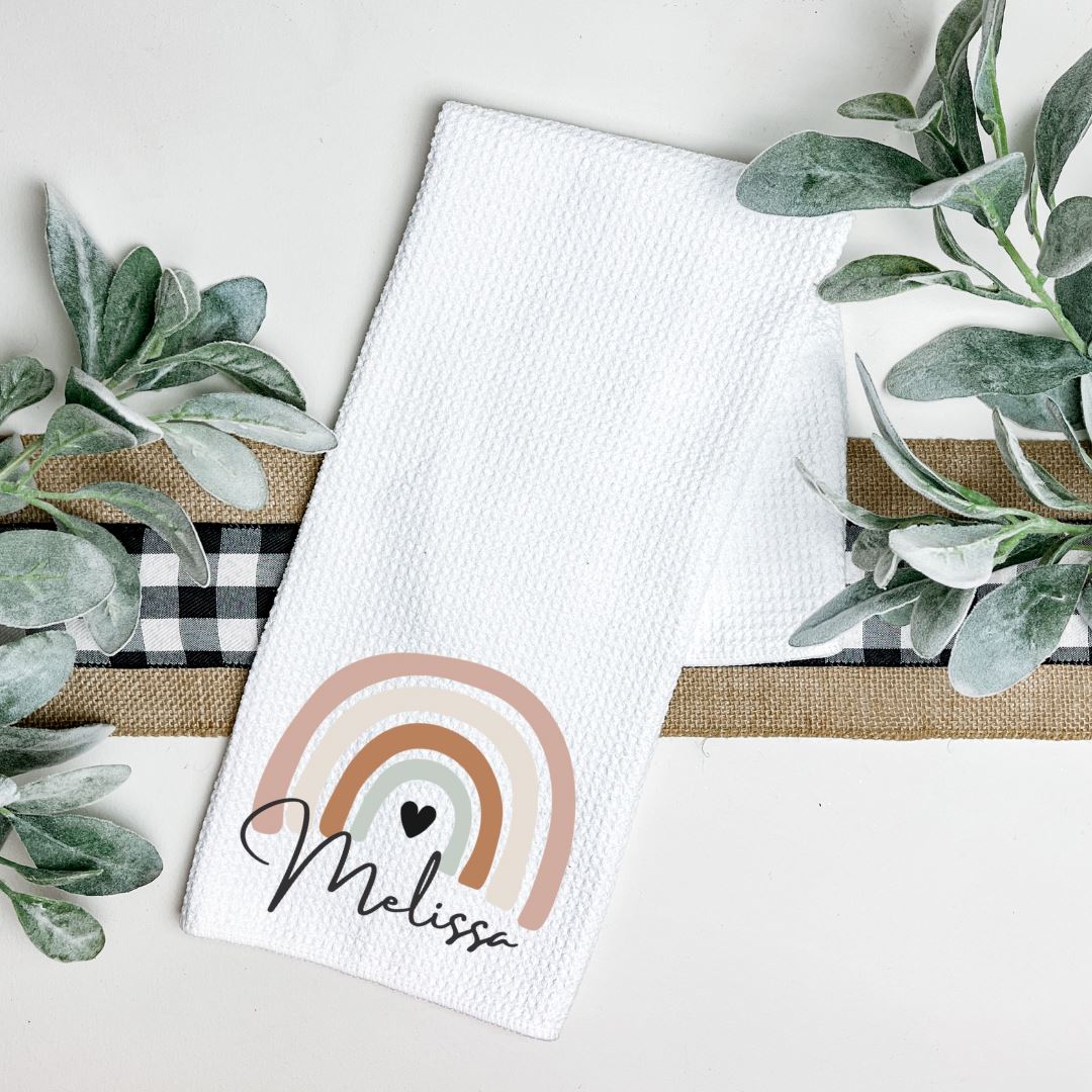 RAINBOW FIRST NAME TEA TOWEL Tea Towel Harlow Boutique Official Online Store