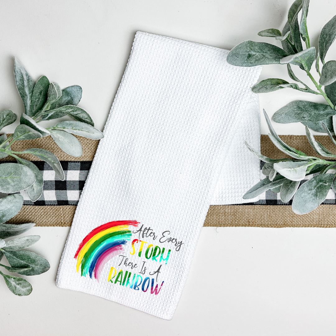 AFTER EVERY STORM THERE IS A RAINBOW TEA TOWEL Harlow Boutique Official Online Store