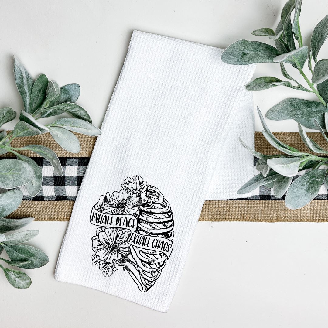 INHALE PEACE EXHALE CHAOS TEA TOWEL Harlow Boutique Official Online Store