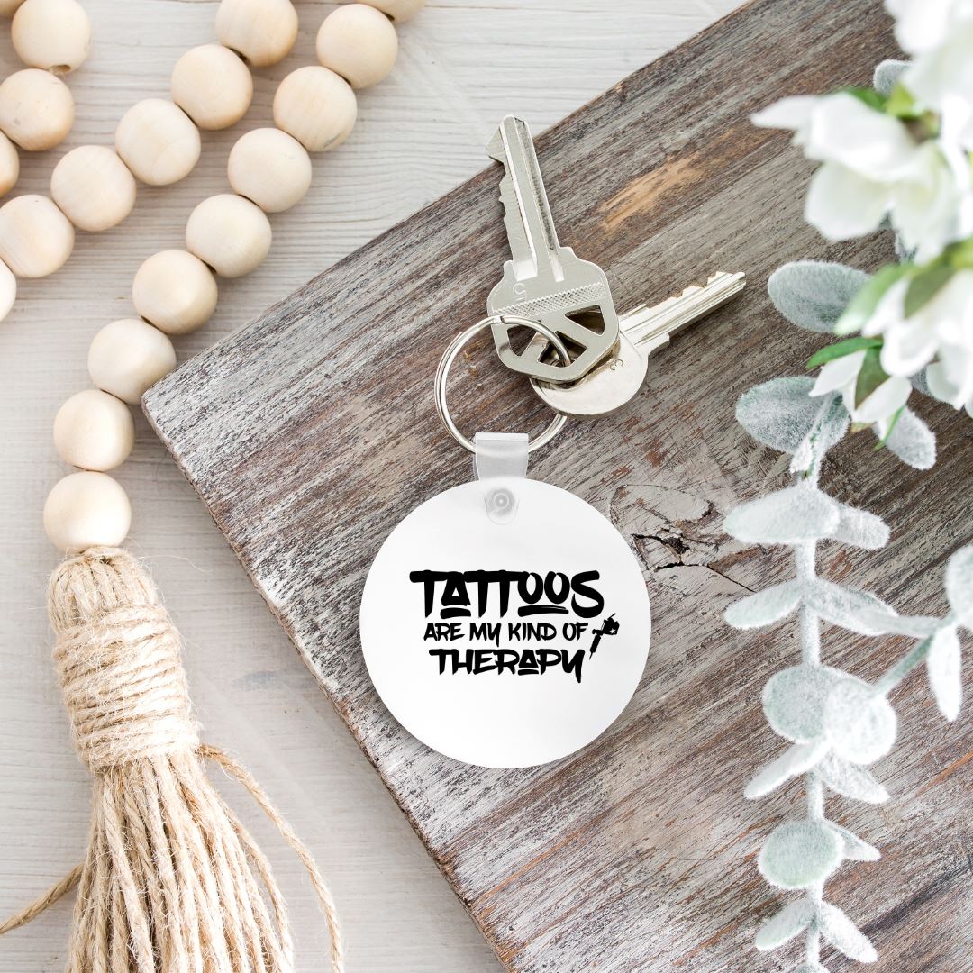 TATTOOS ARE MY KIND OF THERAPY KEYCHAIN Harlow Boutique Official Online Store
