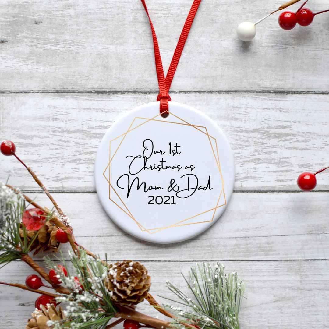 OUR 1ST CHRISTMAS AS MOM AND DAD ORNAMENT Harlow Boutique Official Online Store