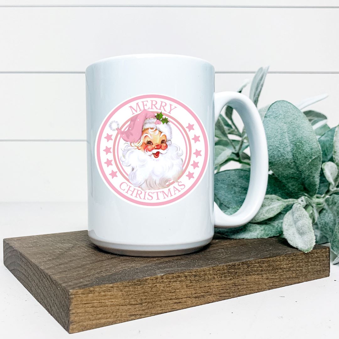 MERRY CHRISTMAS PINK SANTA MUG Harlow Boutique Official Online Store