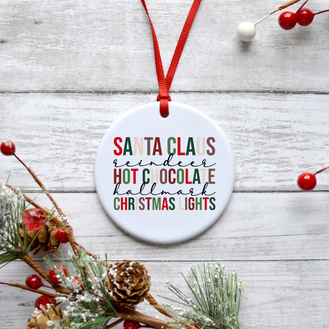 SANTA CLAUS REINDEER HOT CHOCOLATE CHRISTMAS LIGHTS ORNAMENT Harlow Boutique Official Online Store