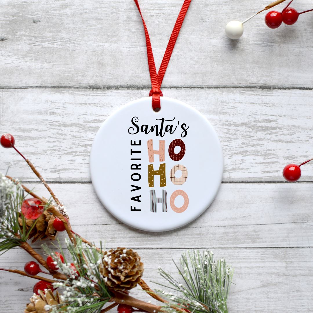 SANTAS FAVORITE HO HO HO ORNAMENT Harlow Boutique Official Online Store