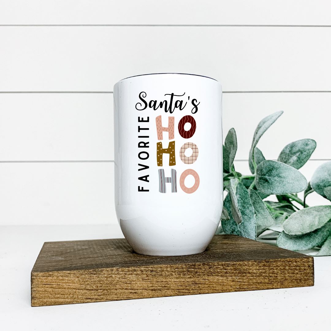 SANTAS FAVORITE HO HO HO WINE TUMBLER Harlow Boutique Official Online Store