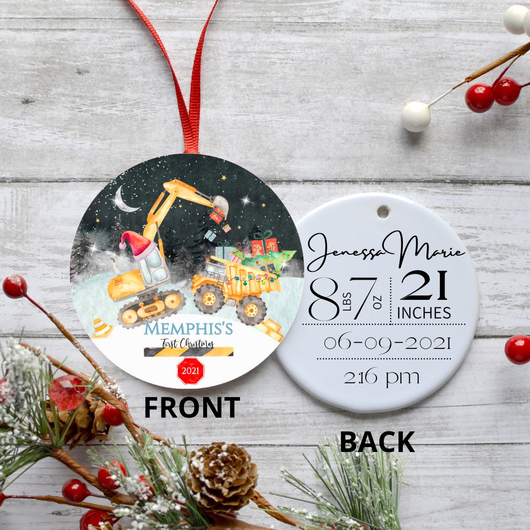 FIRST CHRISTMAS CONSTRUCTION ORNAMENT Harlow Boutique Official Online Store