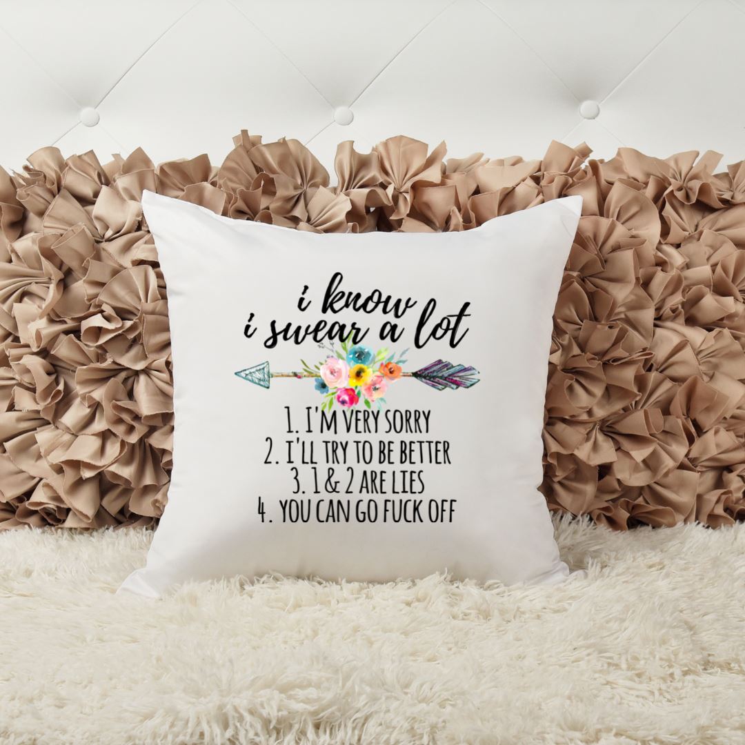 I KNOW I SWEAR A LOT PILLOW Harlow Boutique Official Online Store