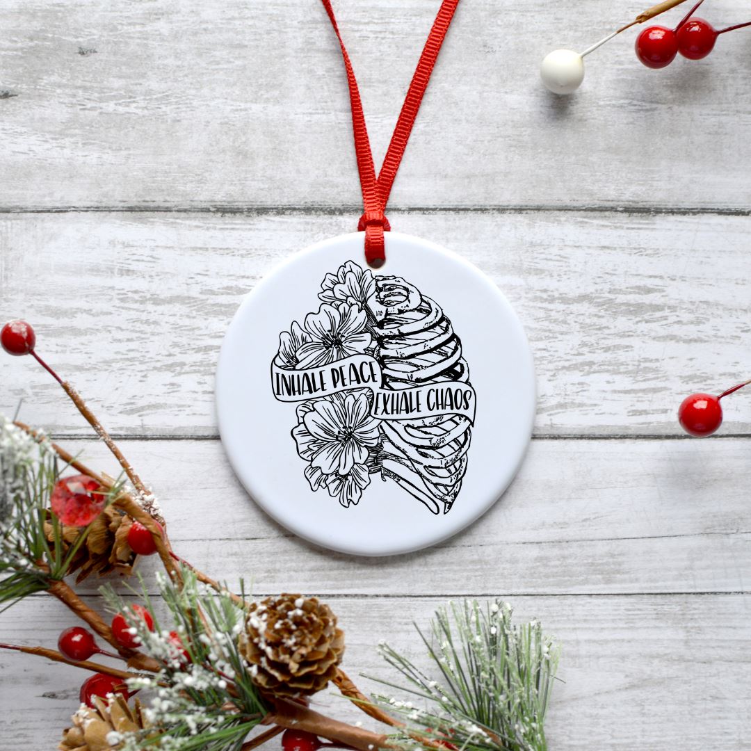 INHALE PEACE EXHALE CHAOS ORNAMENT Harlow Boutique Official Online Store