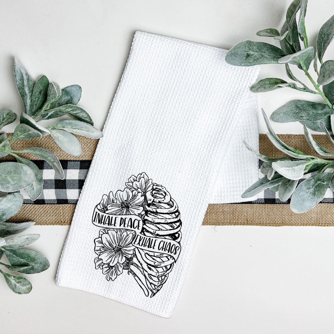 INHALE PEACE EXHALE CHAOS TEA TOWEL Harlow Boutique Official Online Store