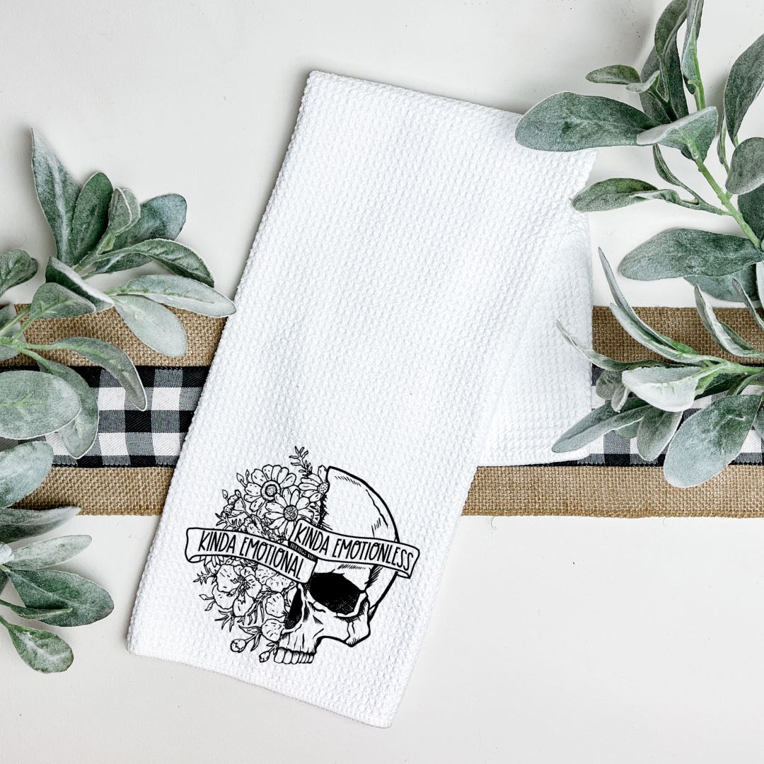KINDA EMOTIONAL KINDA EMOTIONLESS TEA TOWEL Harlow Boutique Official Online Store