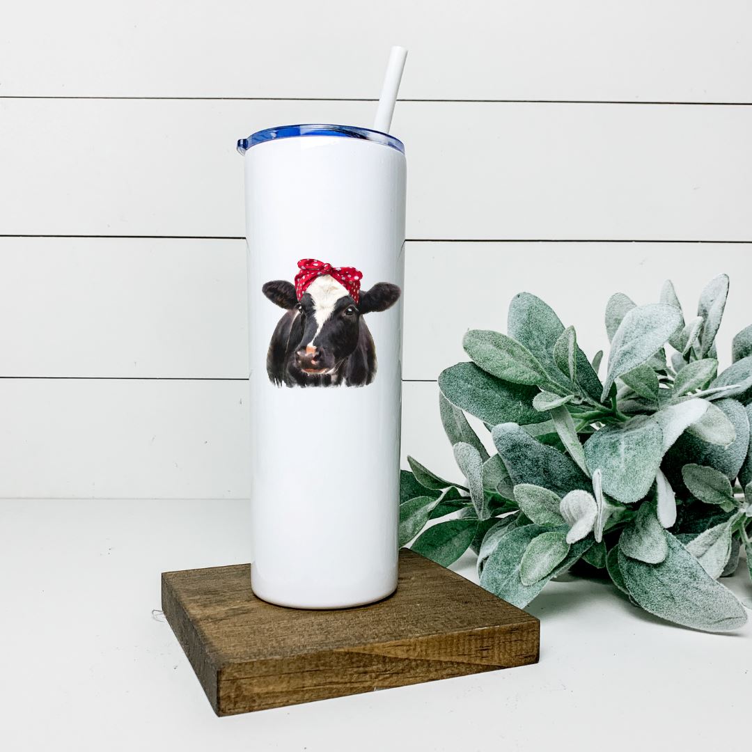 COW WITH BANDANA TALL TUMBLER Tumblers Harlow Boutique Official Online Store