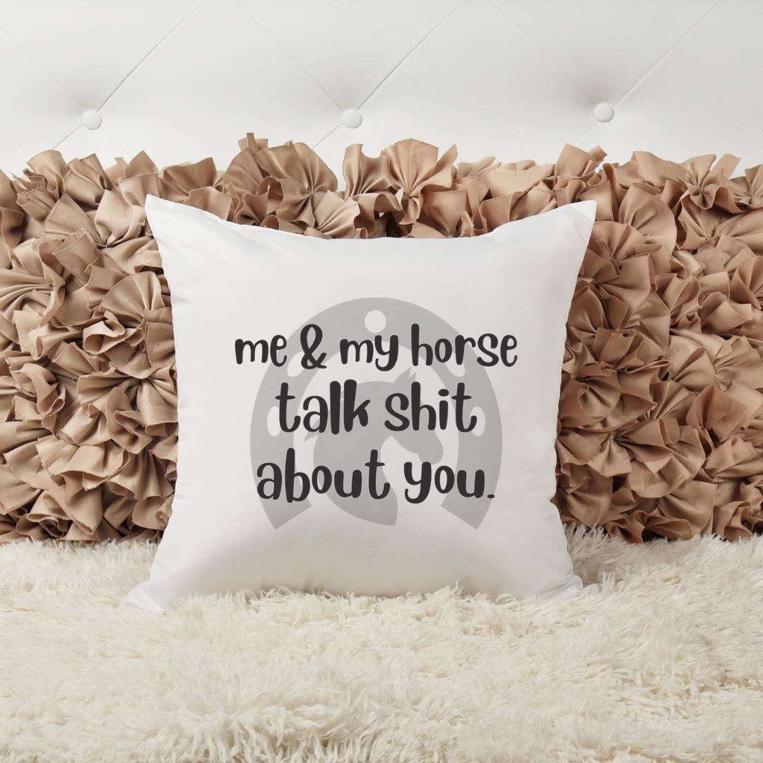 ME AND MY HORSE TALK SHIT ABOUT YOU PILLOW Harlow Boutique Official Online Store