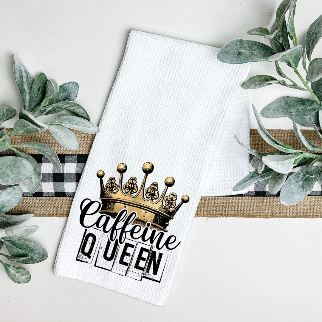 CAFFEINE QUEEN TEA TOWEL Tea Towel Harlow Boutique Official Online Store