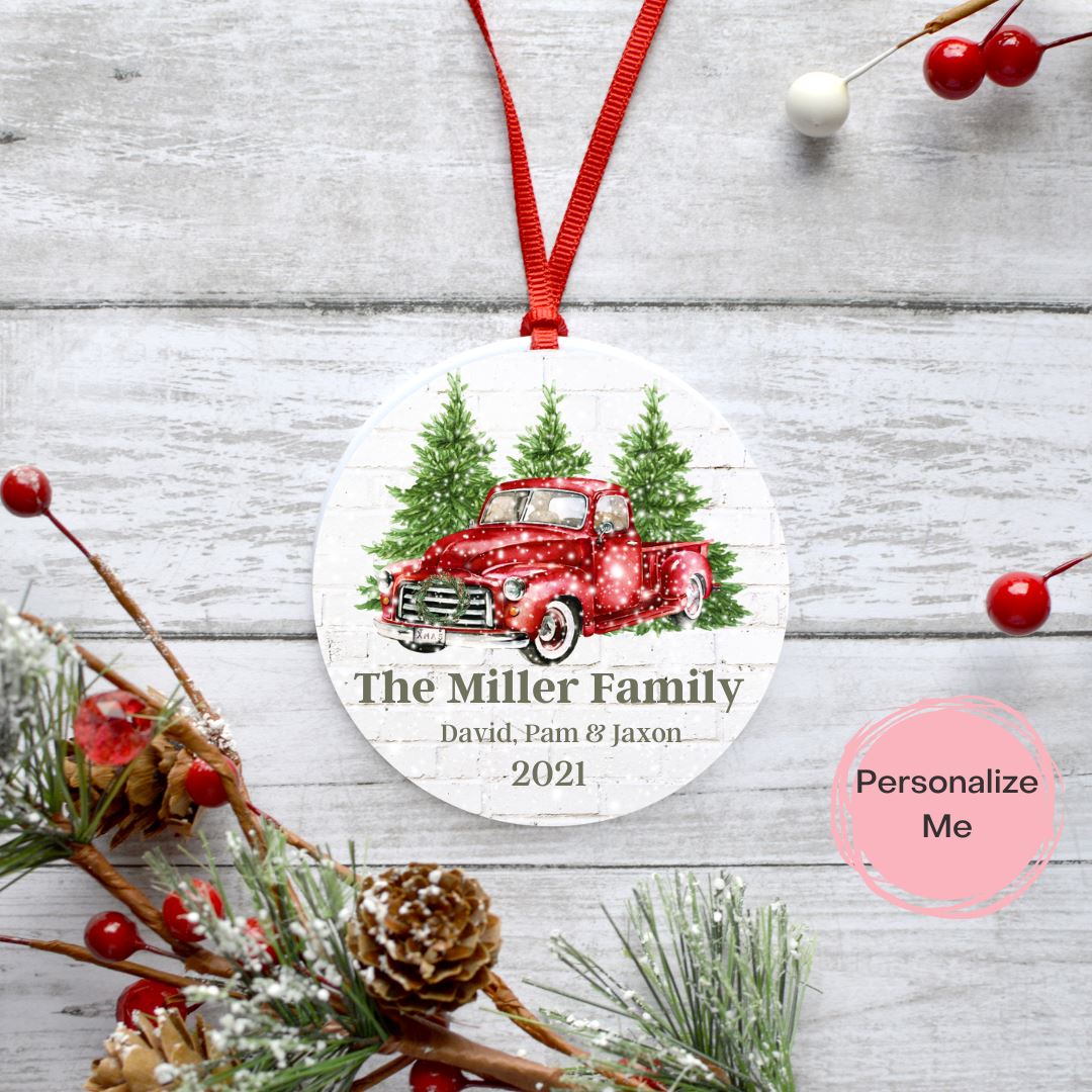 VINTAGE TRUCK FAMILY ORNAMENT ORNAMENT Harlow Boutique Official Online Store