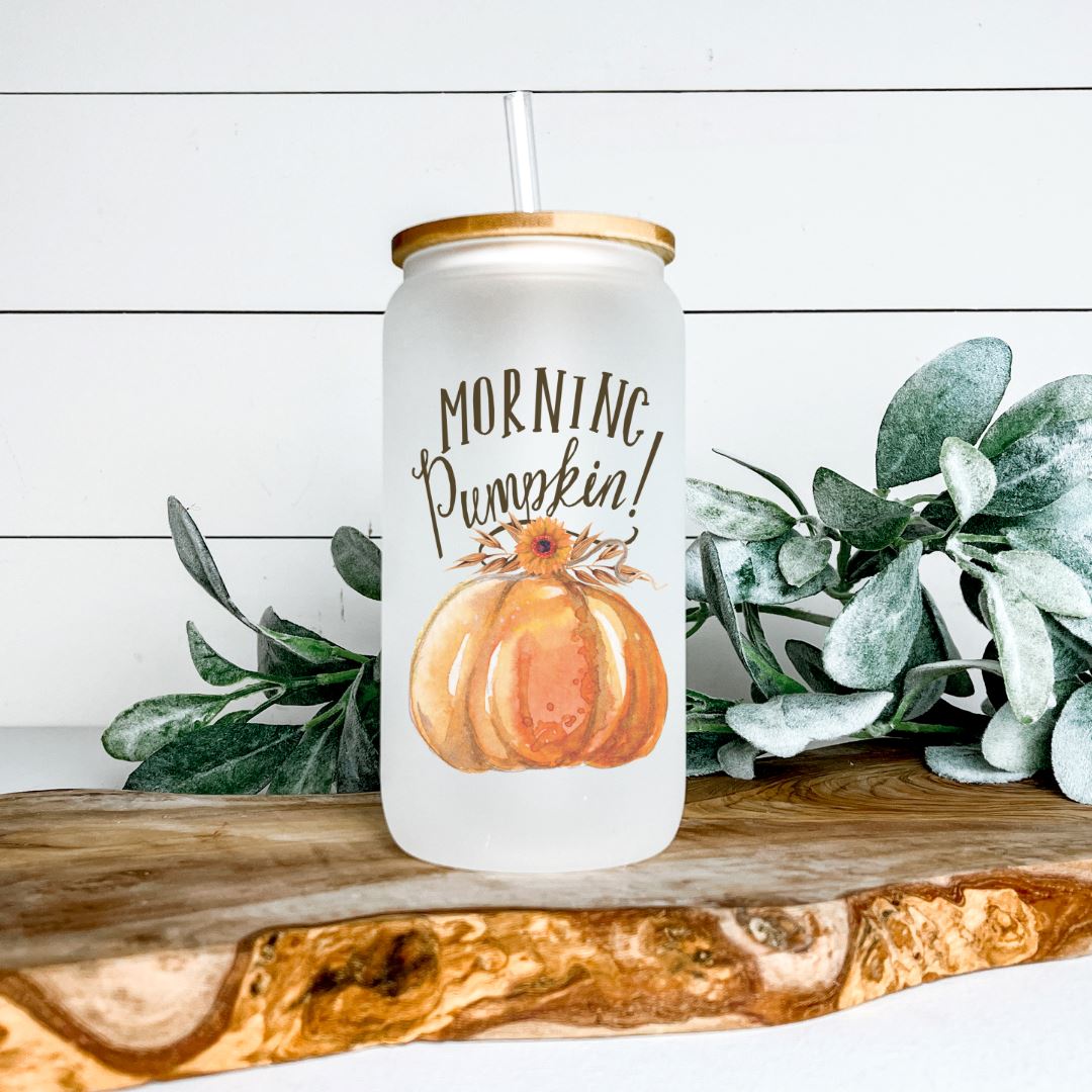 MORNING PUMPKIN GLASS JAR TUMBLER Harlow Boutique Official Online Store