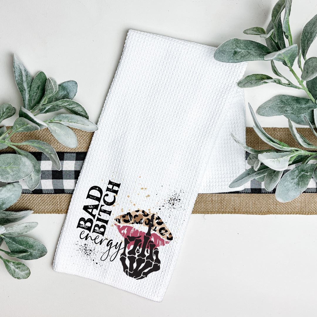 BAD BITCH ENERGY TEA TOWEL Harlow Boutique Official Online Store