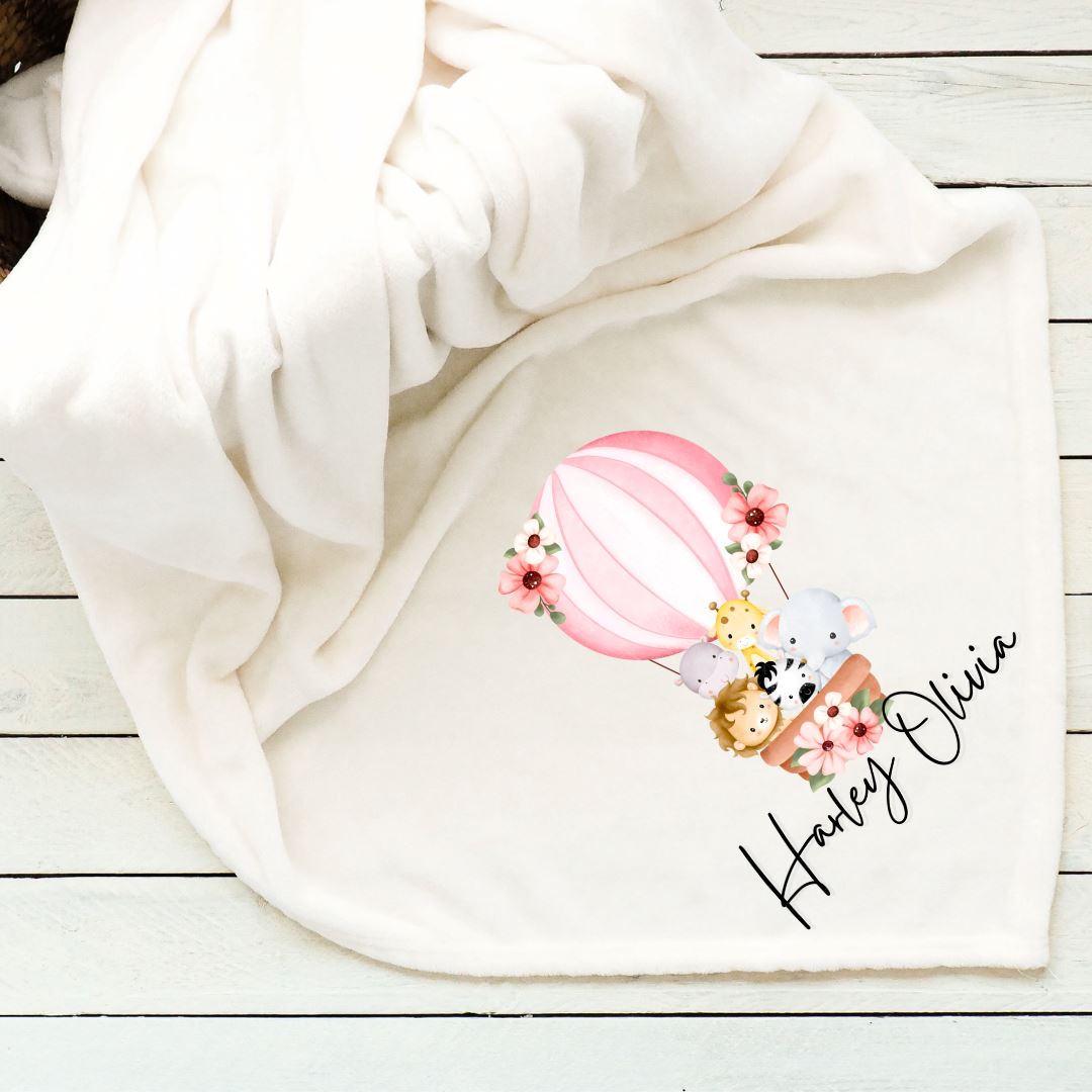 Pink Hot Air Balloon Baby Blanket Blankets Harlow Boutique Official Online Store