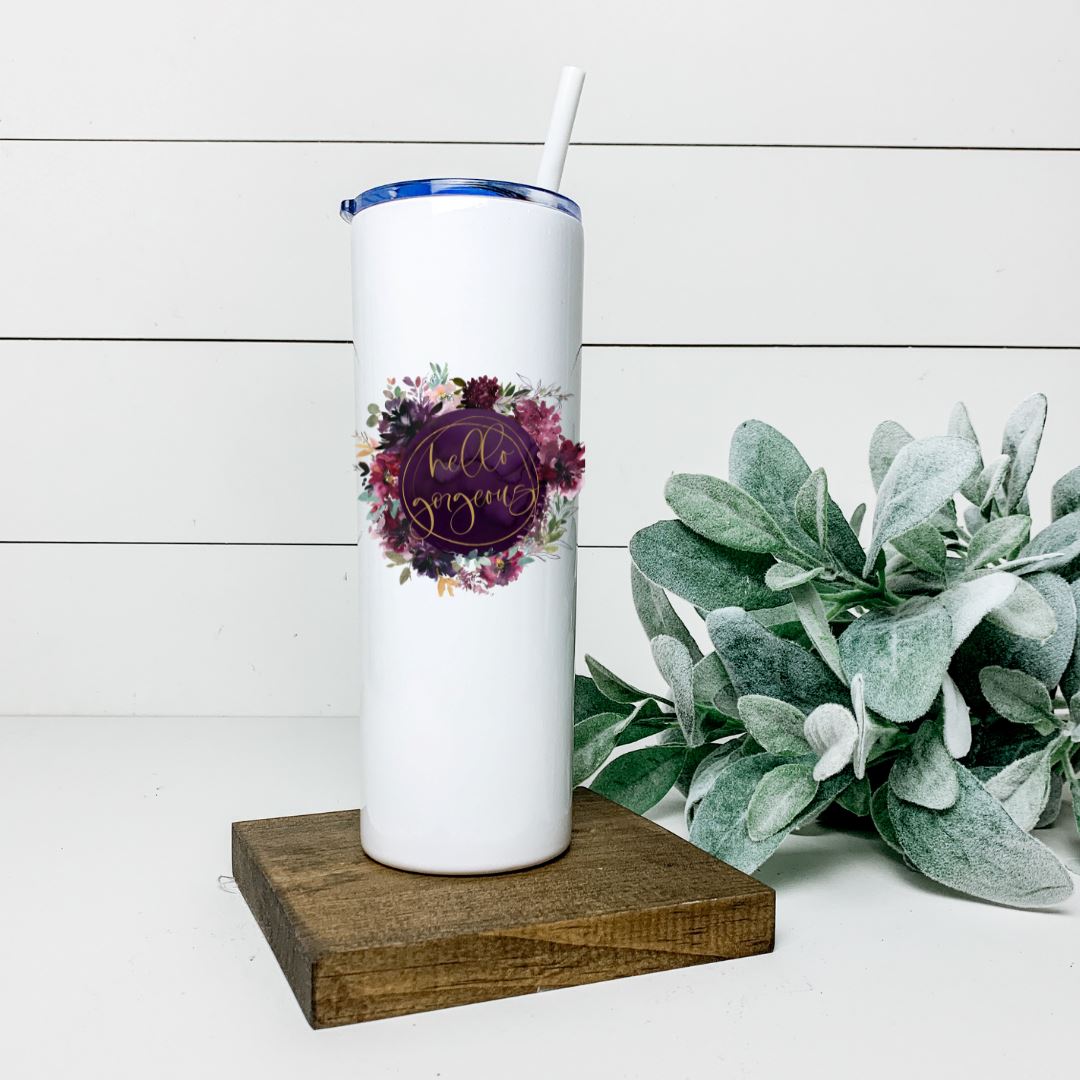 HELLO GORGEOUS TALL TUMBLER Tumblers Harlow Boutique Official Online Store
