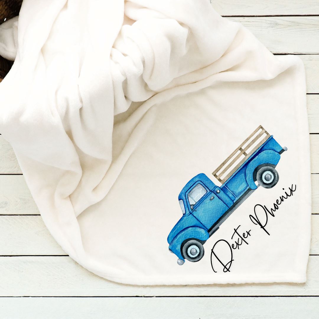 Blue Truck Baby Blanket Blankets Harlow Boutique Official Online Store