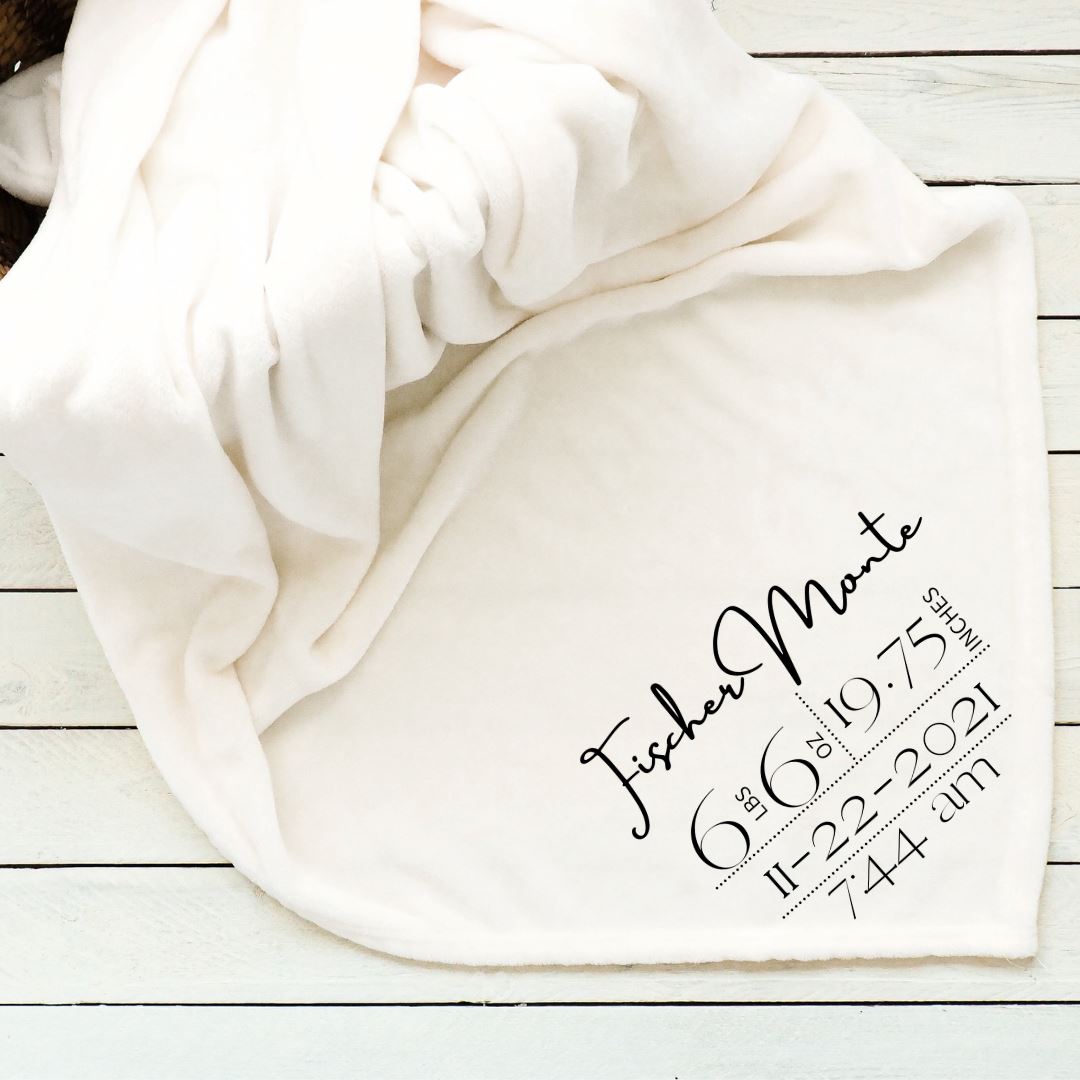 Birth Stat Baby Blanket Blankets Harlow Boutique Official Online Store