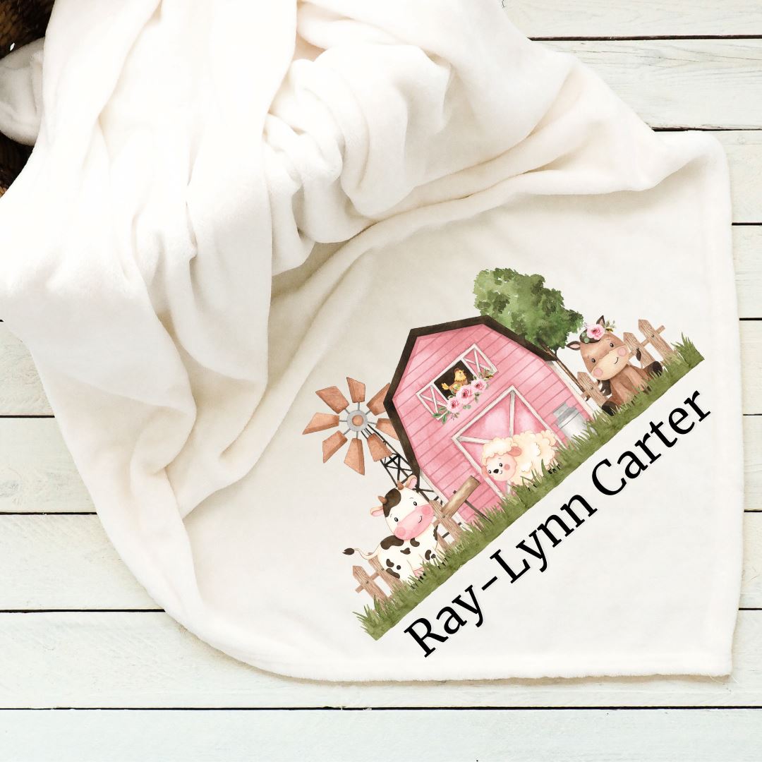 Barn Pink Baby Blanket Blankets Harlow Boutique Official Online Store