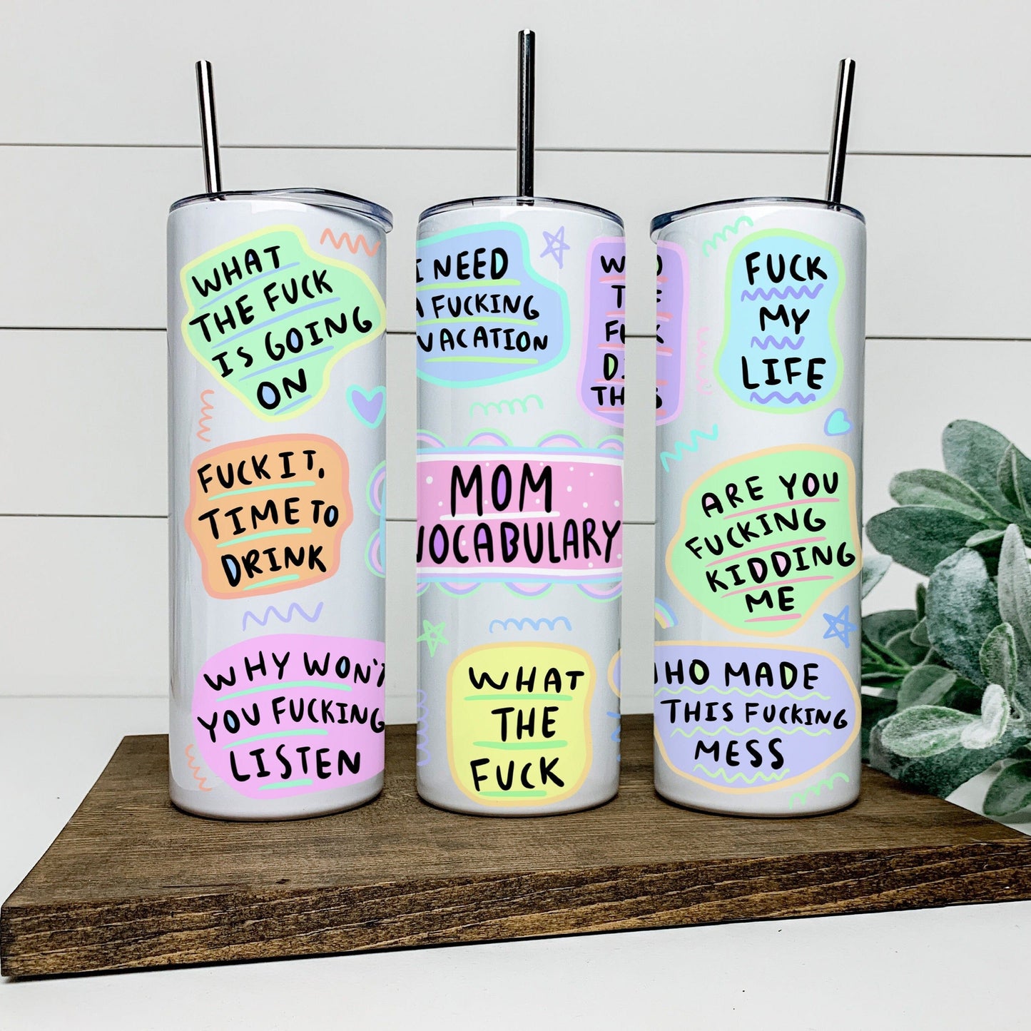 MOM VOCABULARY - SWEARY TALL TUMBLER Tumblers Harlow Boutique Official Online Store