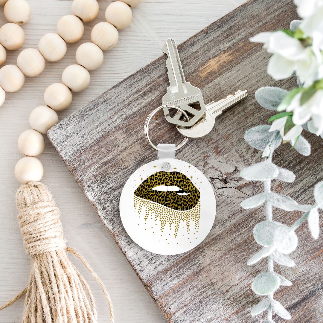 LEOPARD GOLD LIPS KEYCHAIN Harlow Boutique Official Online Store