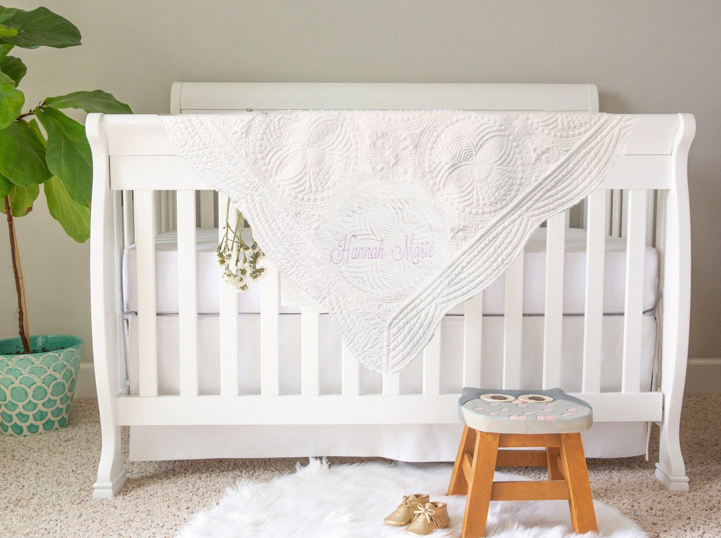 Embroidered Name Quilt Blanket Harlow Baby Boutique
