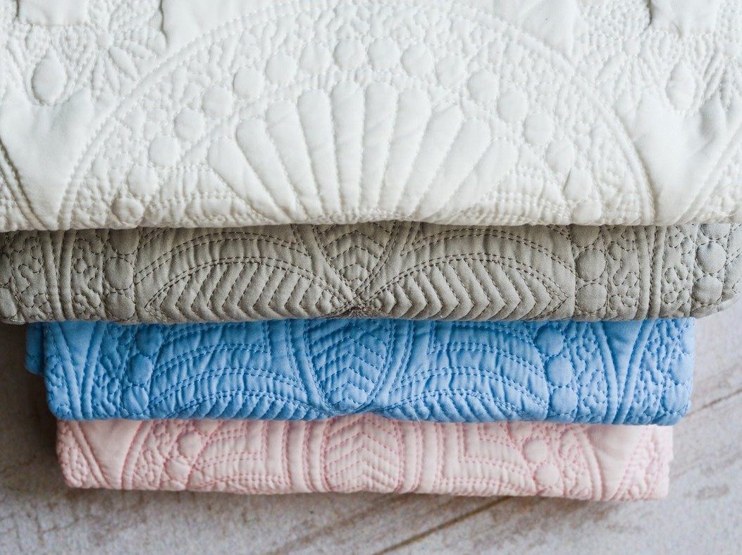 Embroidered Monogram Swirls Quilt Blanket Harlow Baby Boutique