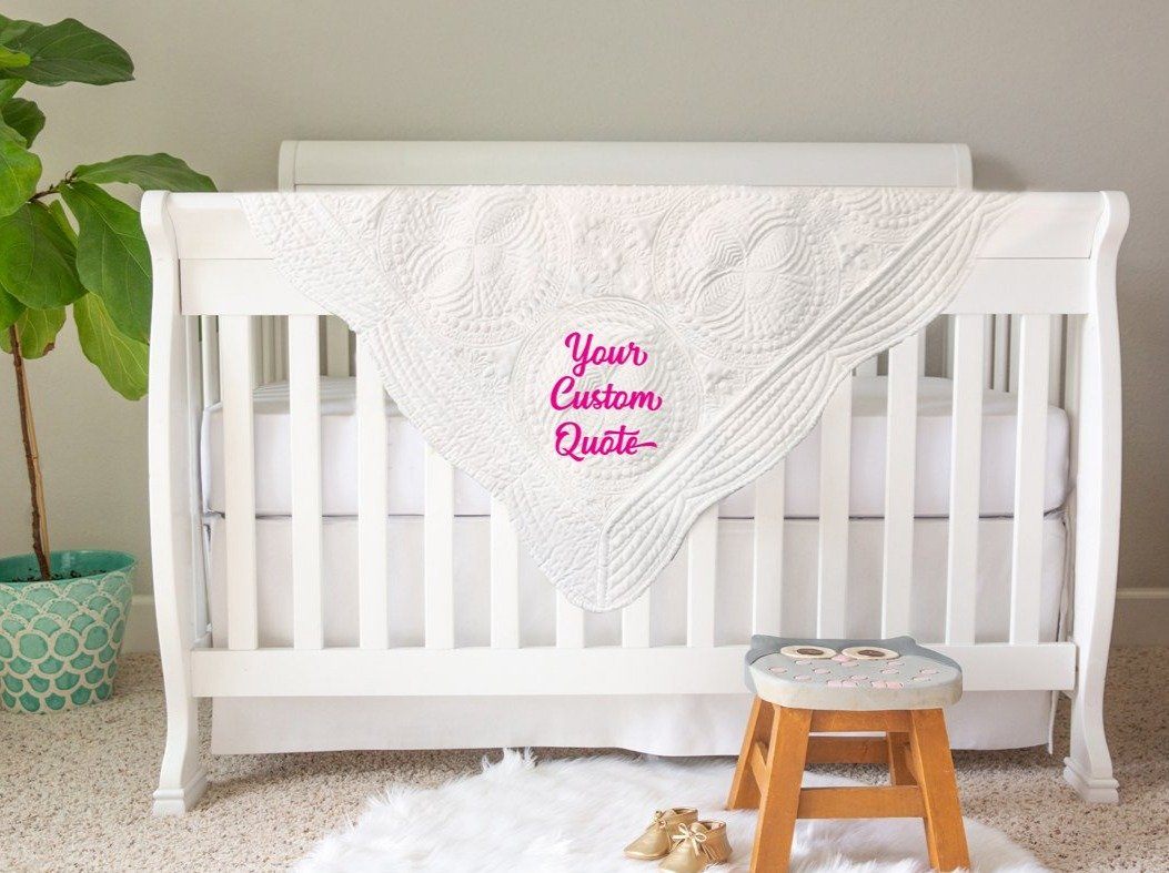Embroidered Custom Quote Quilt Blanket Harlow Baby Boutique