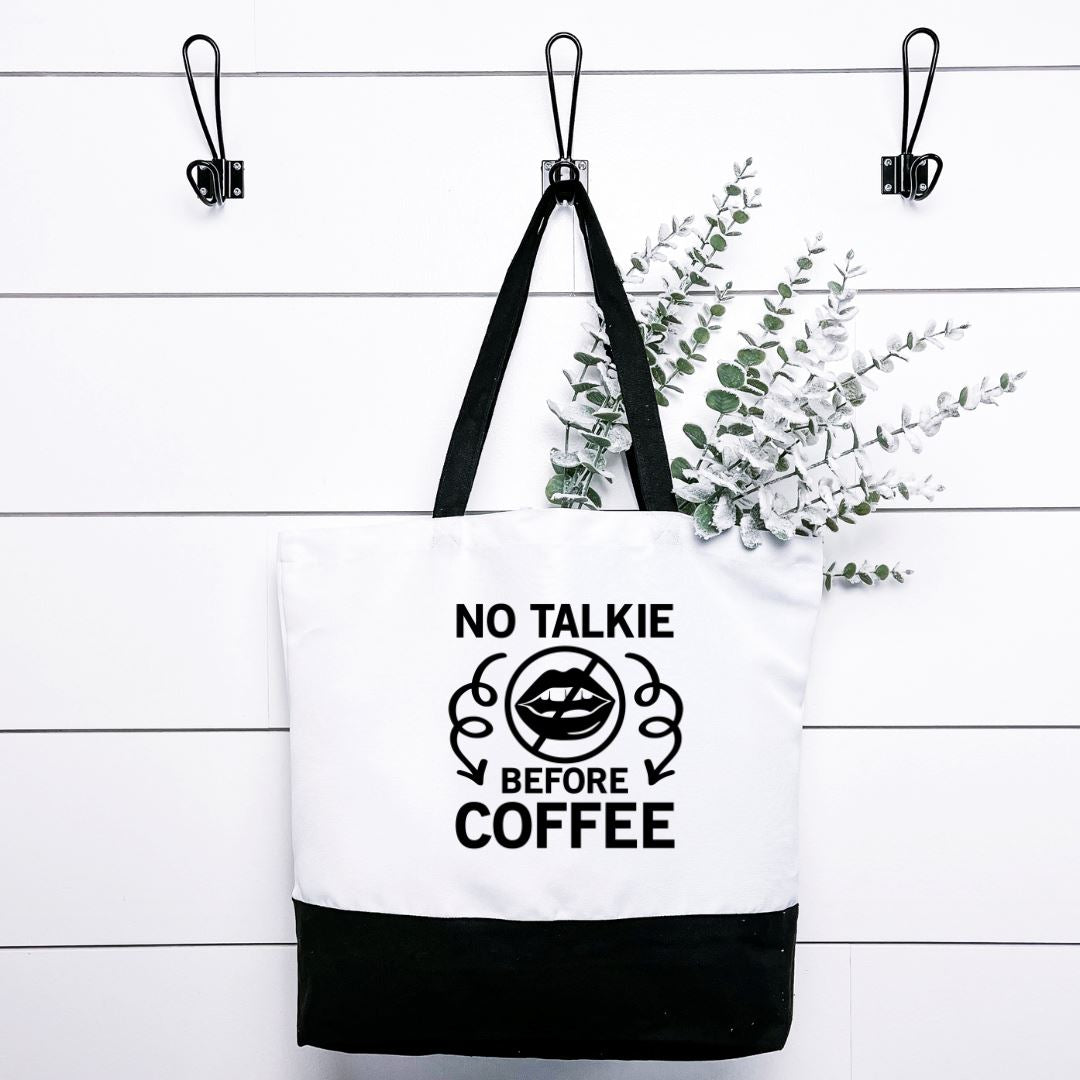 No Talkie Before Coffee Tote Bag Harlow Boutique Official Online Store 