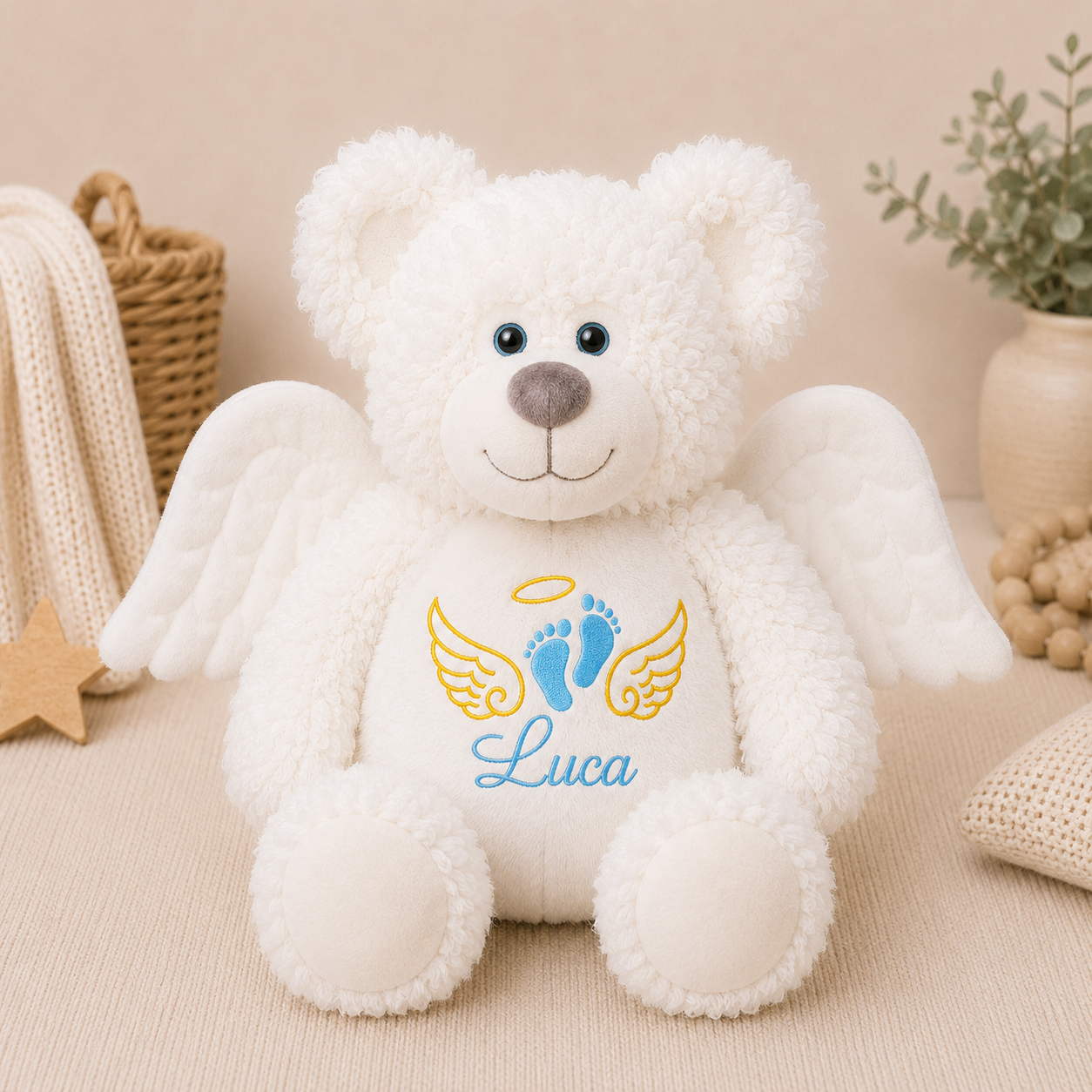 Angel Wings & Name Memorial Stuffed Animals