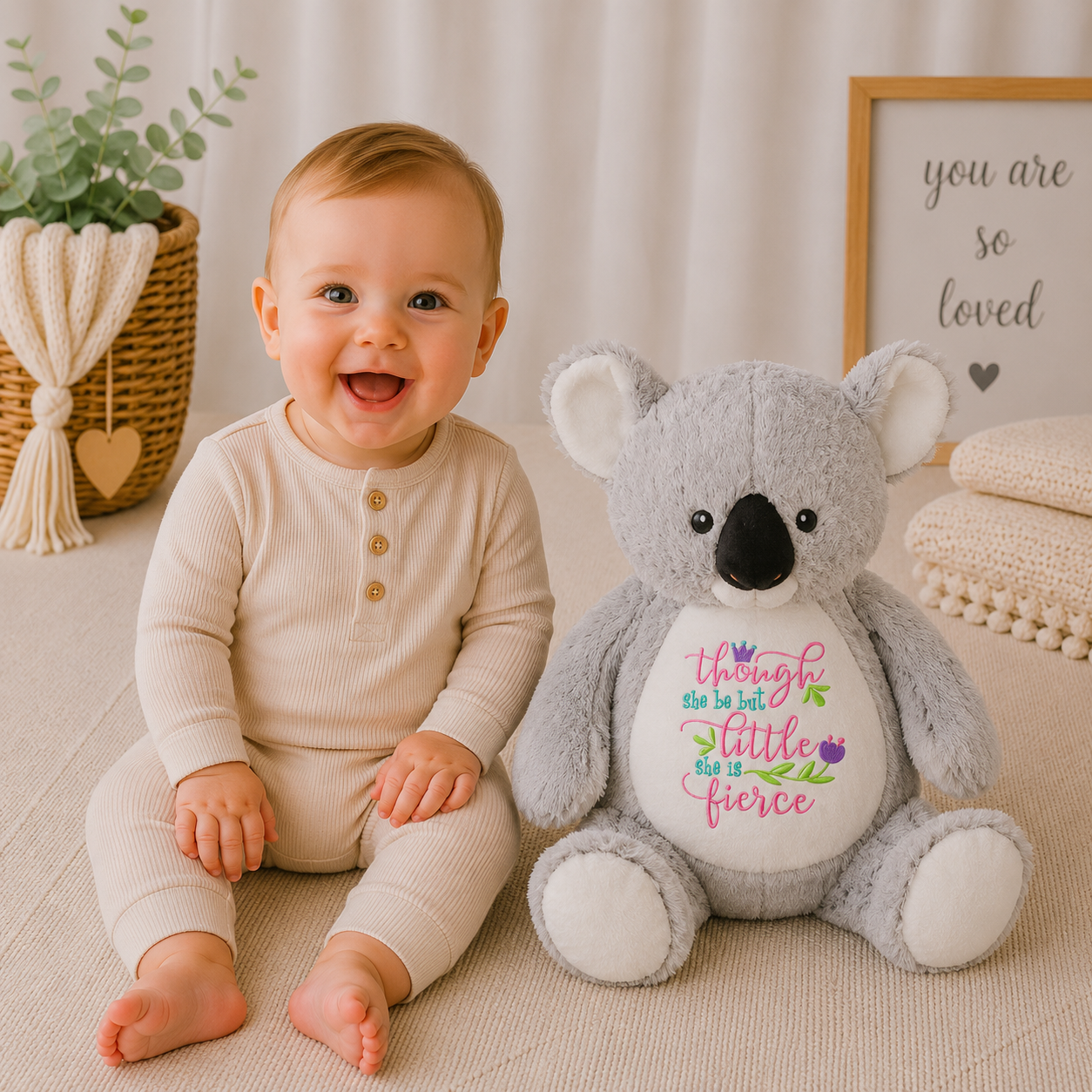 Though She Be But Little She is Fierce Stuffed Animals