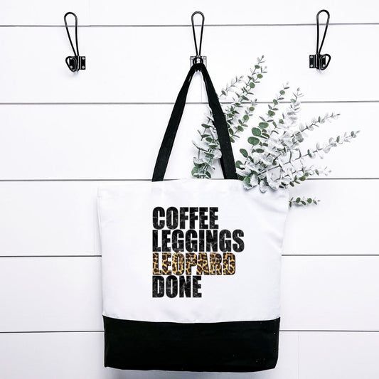 Coffee Leggings Leopard Done Tote Bag Harlow Boutique Official Online Store 