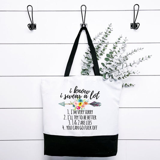 I Know I Swear A Lot Tote Bag Harlow Boutique Official Online Store 