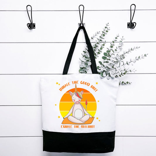 INHALE The Good Shit Exhale The Bad Shit Tote Bag Harlow Boutique Official Online Store 