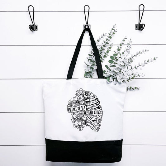 Inhale Peace Exhale Chaos Tote Bag Harlow Boutique Official Online Store 
