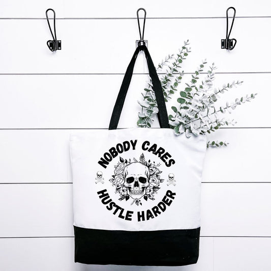 Nobody Cares Hustle Harder Tote Bag Harlow Boutique Official Online Store 