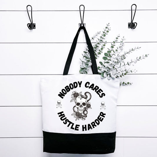 Nobody Cares Hustle Harder Tote Bag Harlow Boutique Official Online Store 