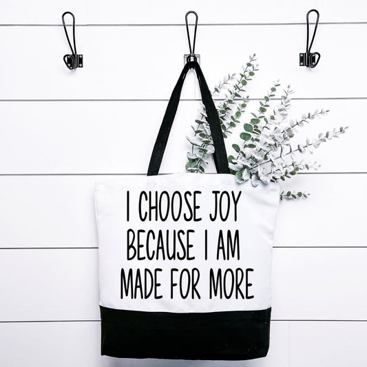 I Choose Joy Because I Am Made For More Tote Bag Harlow Boutique Official Online Store 