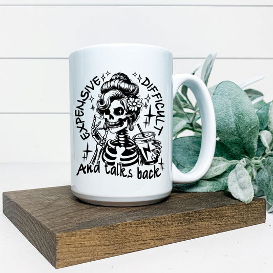 DIFFICULT EXPENSIVE AND TALKS BACK MUG Harlow Boutique Official Online Store 