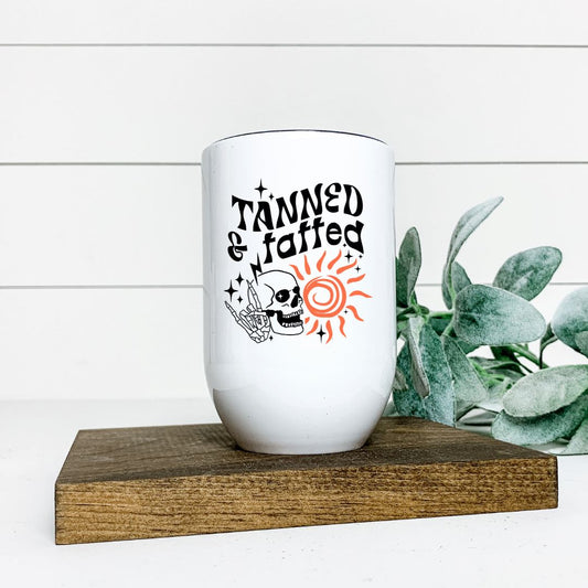 TANNED AND TATTED WINE TUMBLER Harlow Boutique Official Online Store 