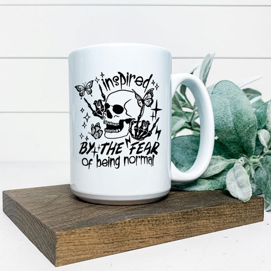 INSPIRED BY THE FEAR OF BEING NORMAL MUG Harlow Boutique Official Online Store 