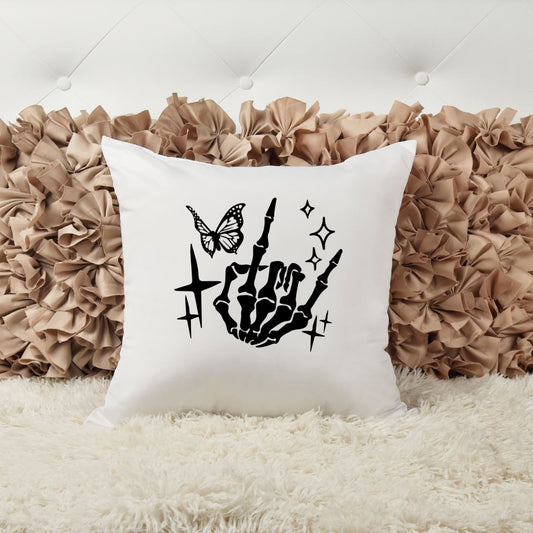 ROCK ON SKELETON HAND PILLOW Pillow Harlow Boutique Official Online Store 